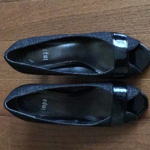 Impo Black open toe 3.5 inch heels